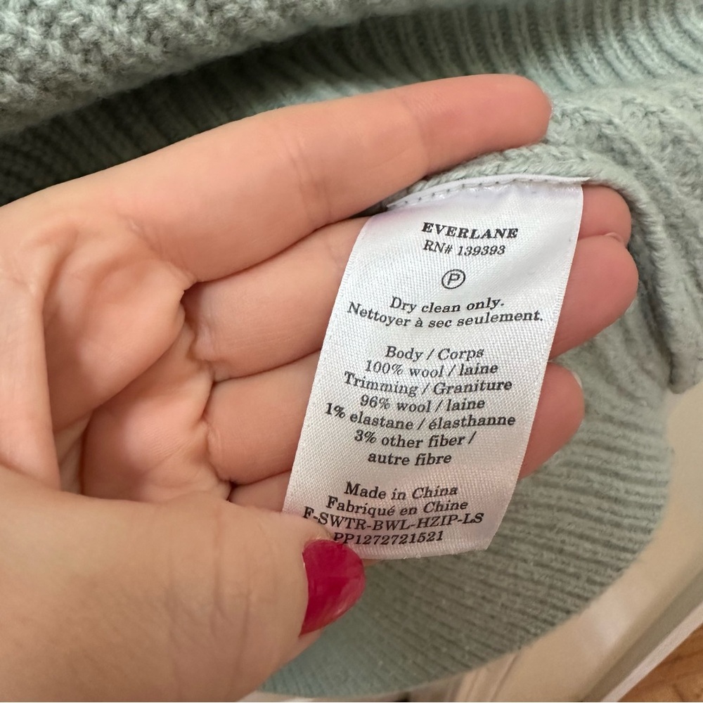 Everlane Ribbed Half-Zip Sweater wool quarter zip collared m medium - Picture 4 of 7